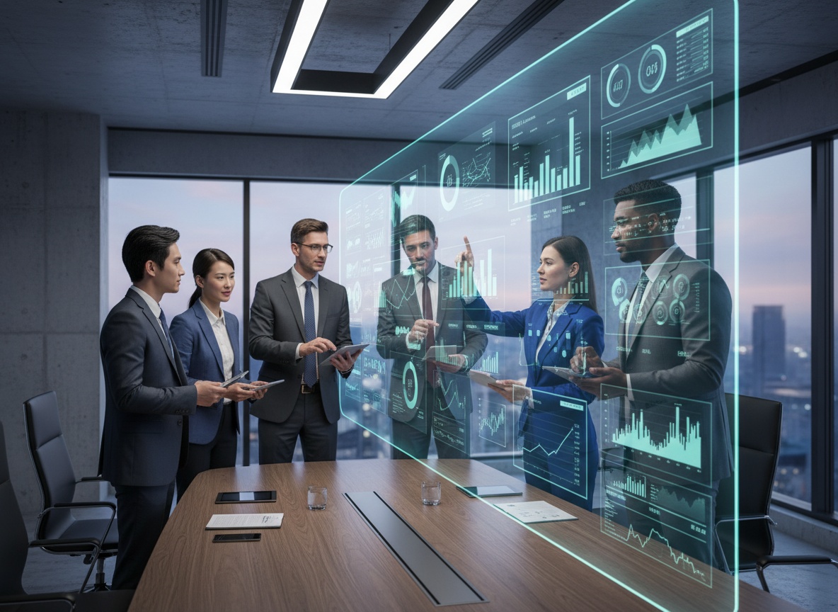 Professionals analyzing data